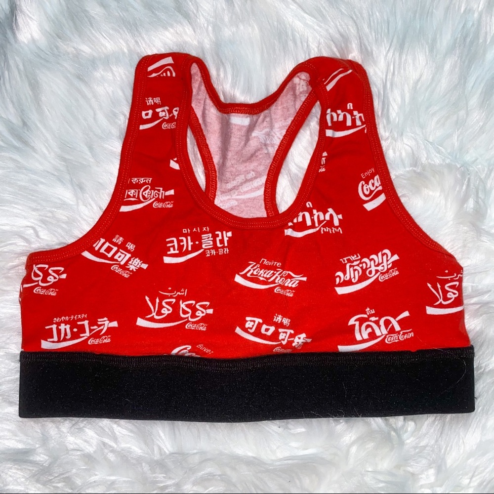 Coca Cola Logo Language Sports Bra